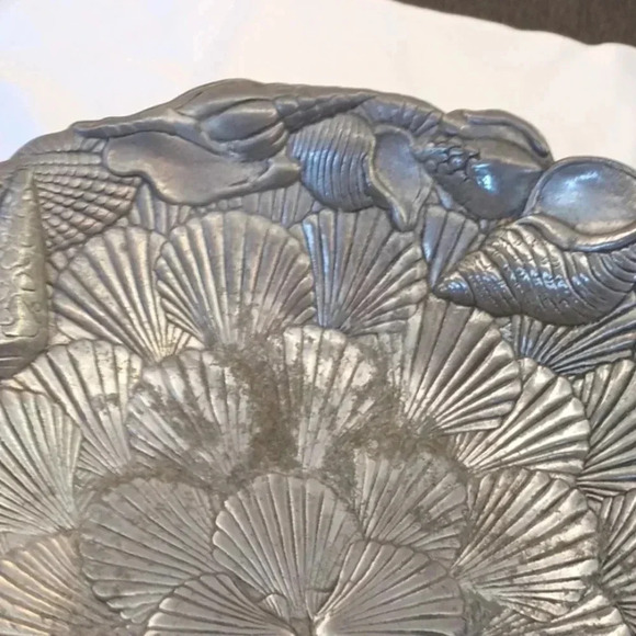 Arthur Court Large Aluminum Salad bowl With Utensils 14" - Picture 6 of 9